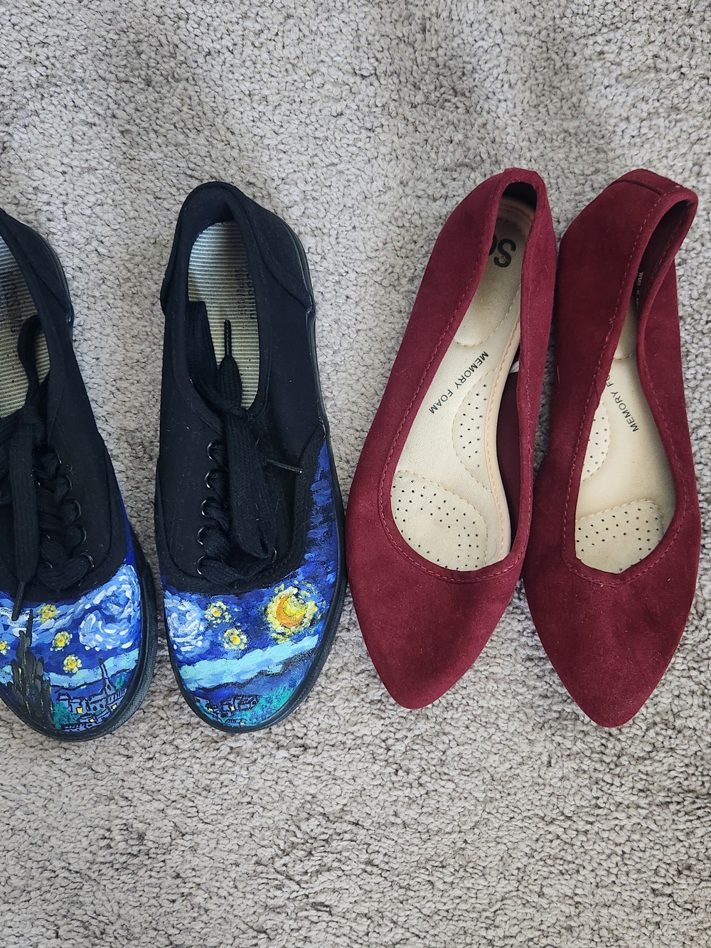 Women’s Burgundy Suede Pointed Toe Flats